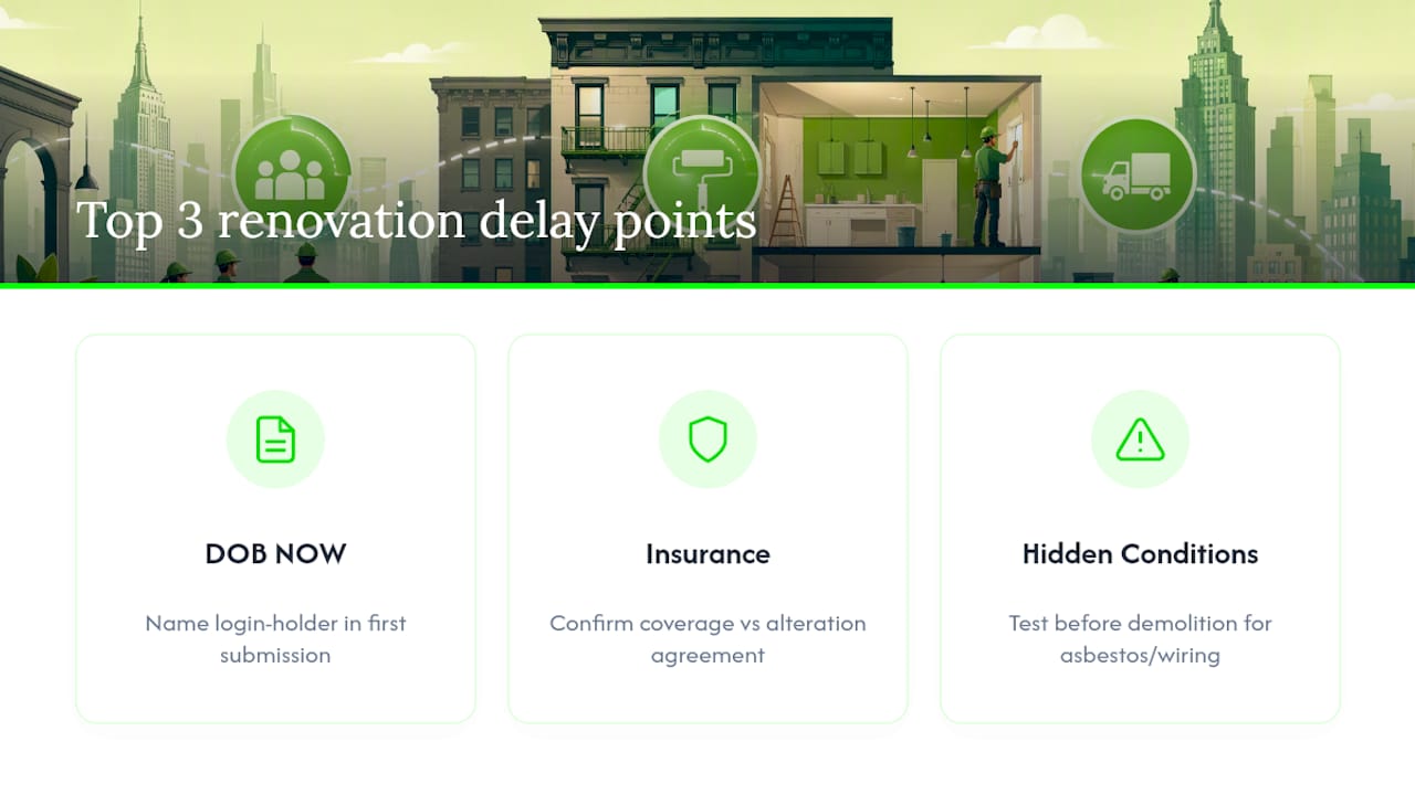 Three common co-op renovation delay points