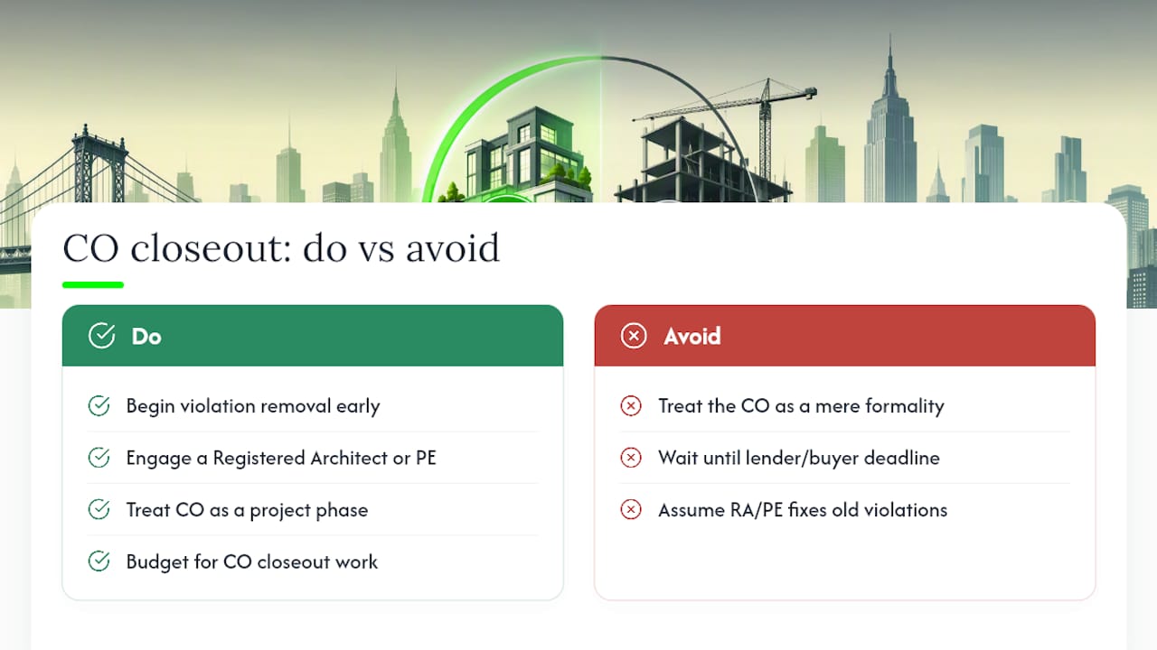 Why Owners Underestimate the CO Closeout Process — overview diagram