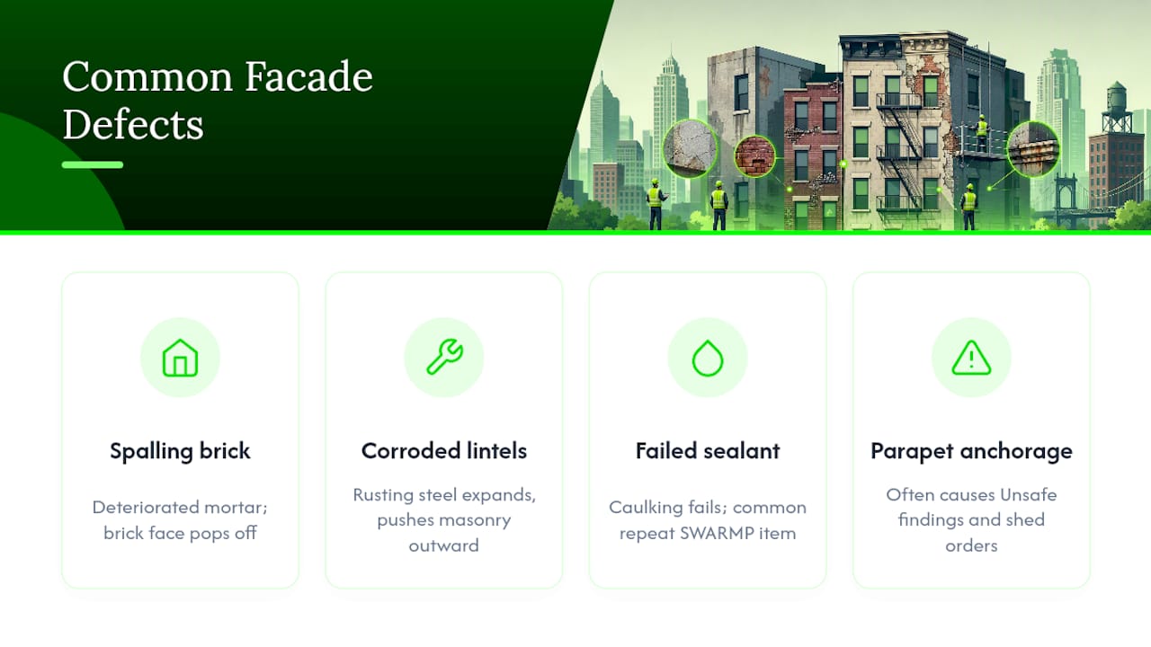 Four common NYC facade defects