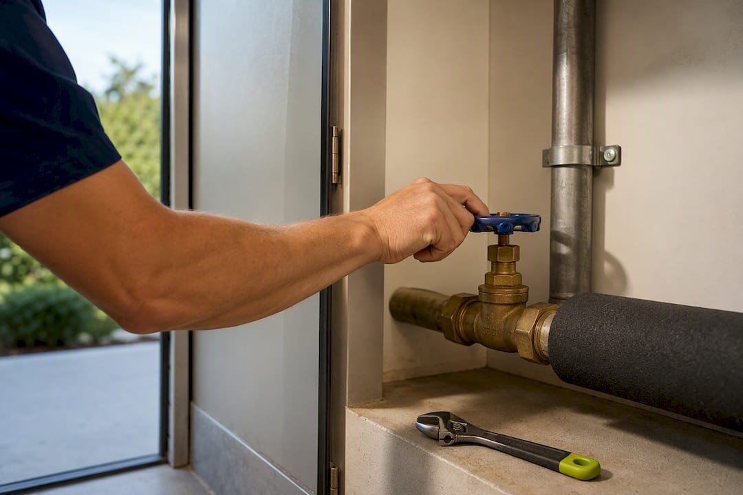 Hand turning commercial water shutoff valve