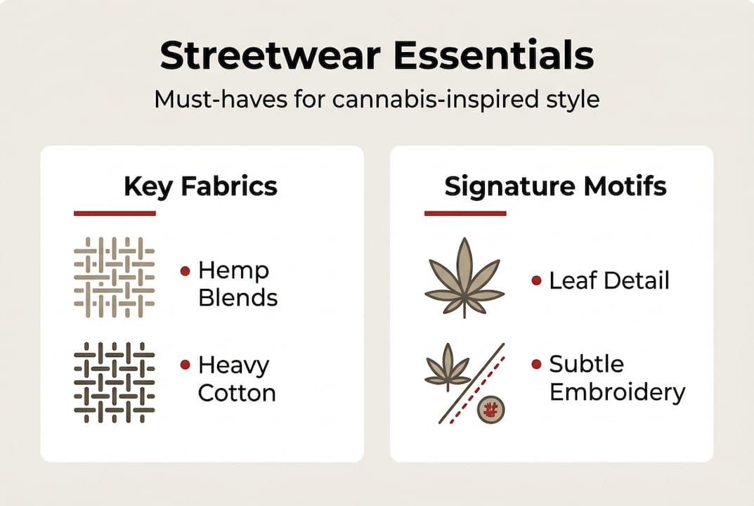 Infographic of essentials for cannabis streetwear
