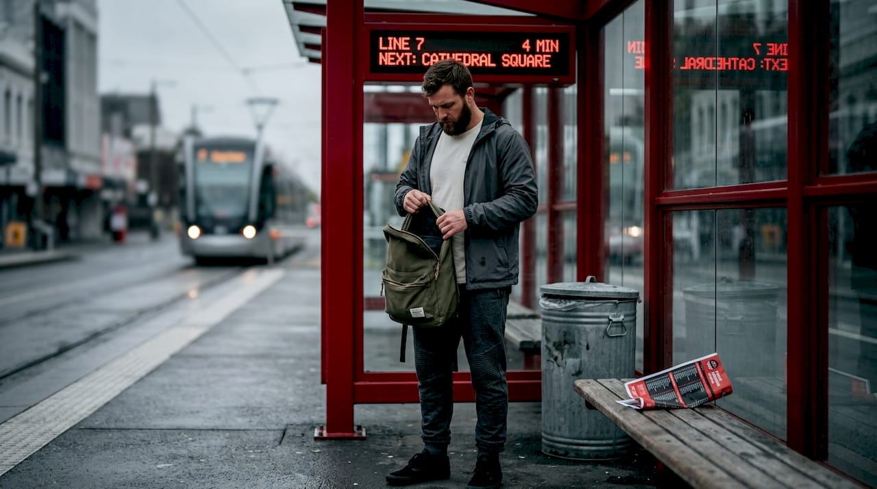 Man checks cannabis-inspired streetwear backpack