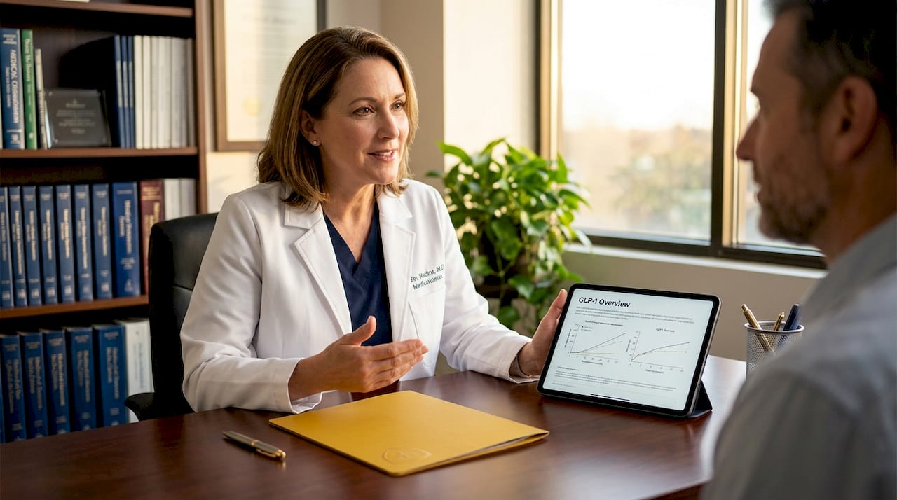 Doctor explains GLP-1 medication to patient