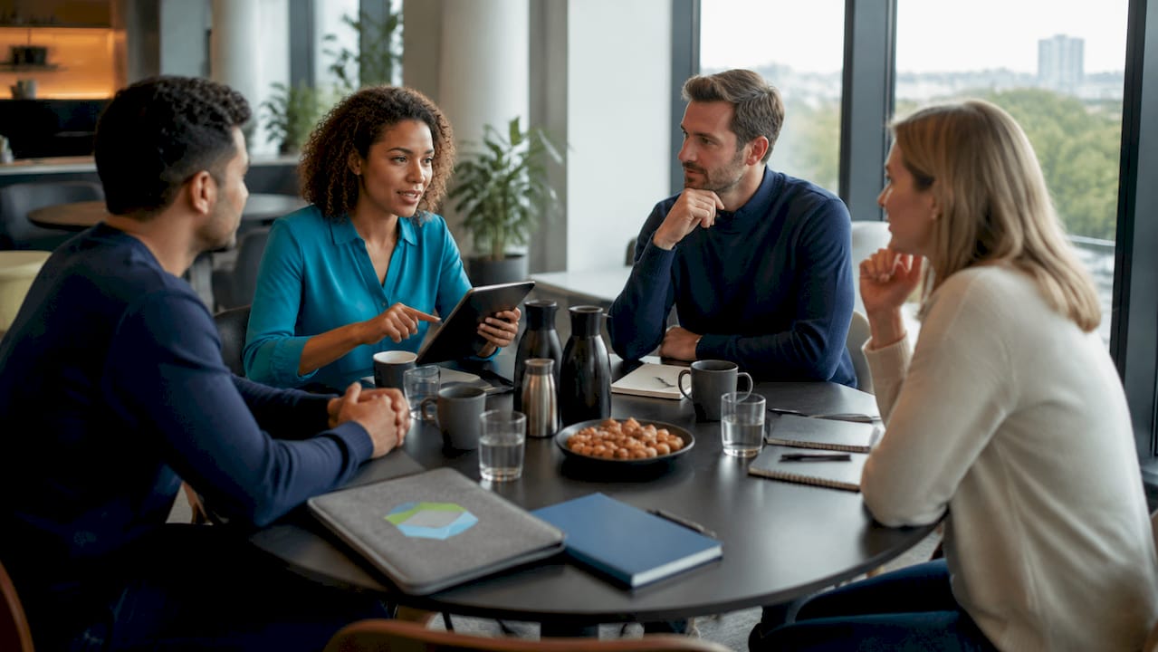 Deelnemers tijdens een ISO 9001-workshopsessie