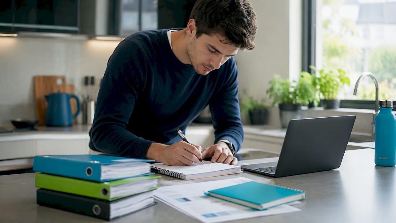 Man maakt thuis een planning voor zijn hercertificering