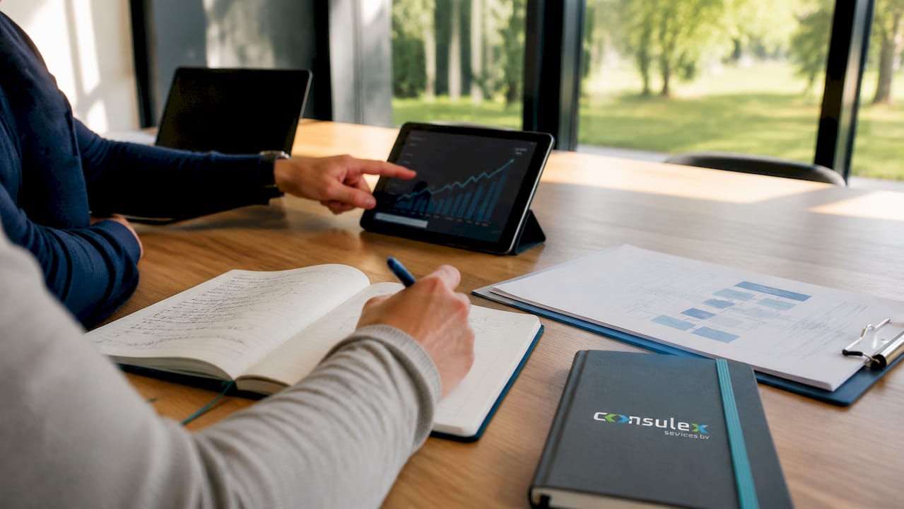 Collega’s die samen voorbeelden van kwaliteitsverbetering bespreken