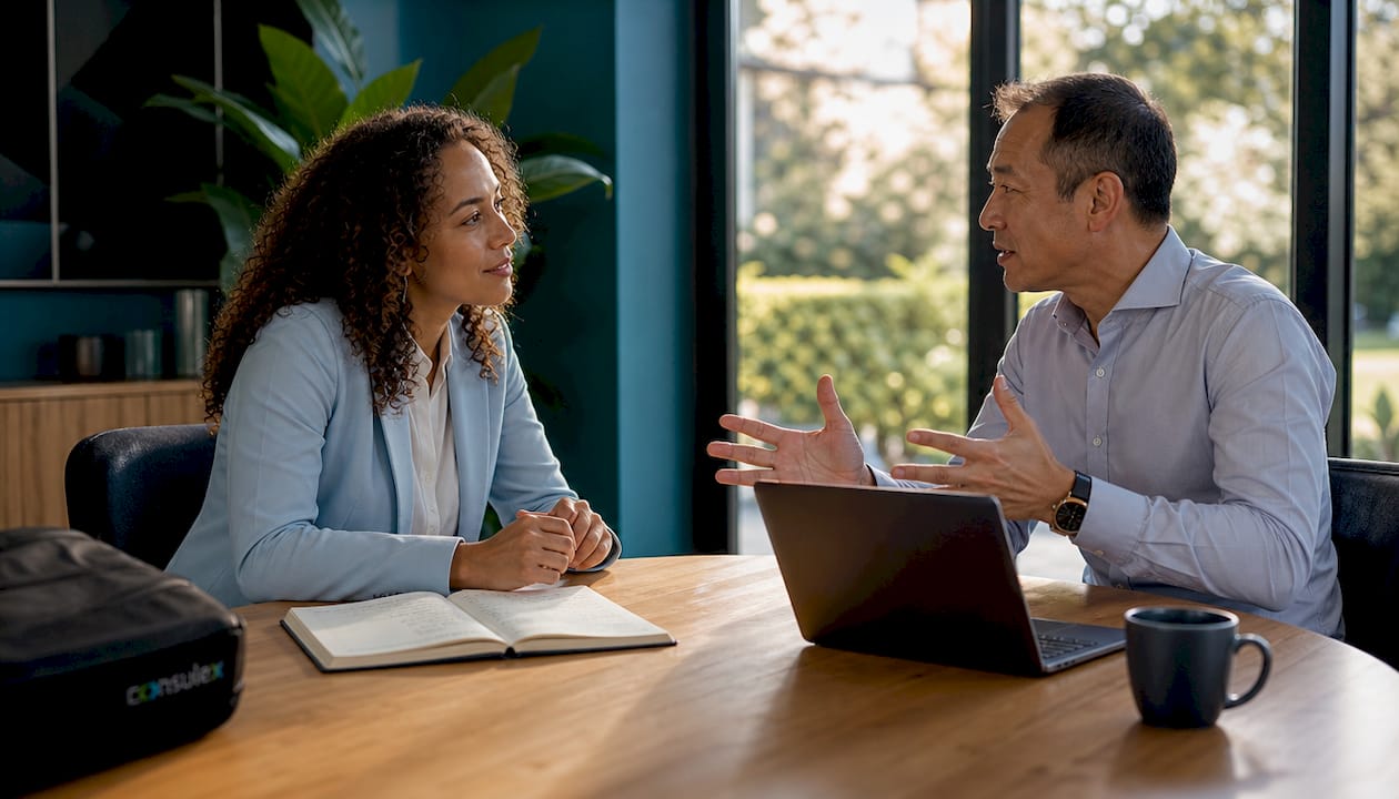 Twee ervaren accountants in gesprek over een audit