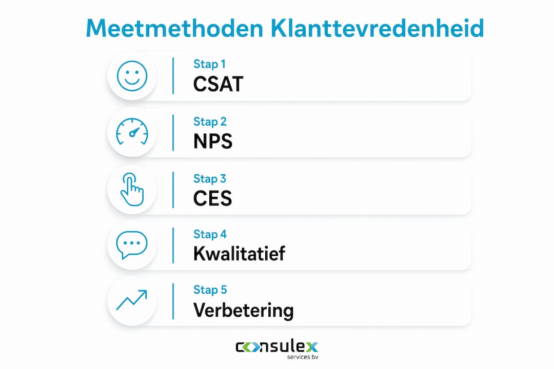 Infographic: Stappenplan voor het meten van klanttevredenheid volgens de ISO-normen