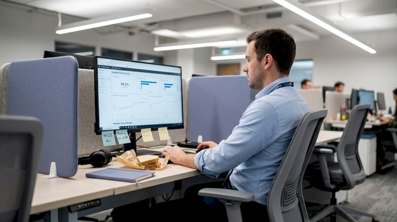 Analyst examines phishing detection dashboard
