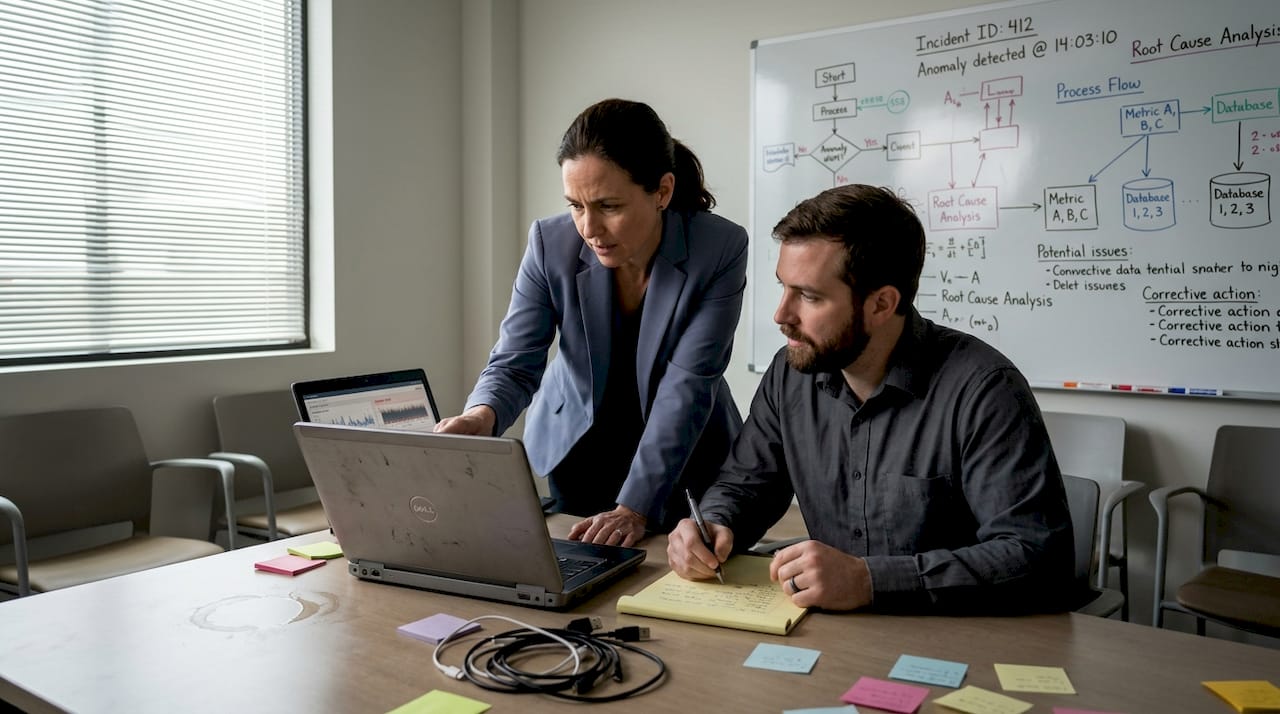Engineers investigating suspicious AI data alerts