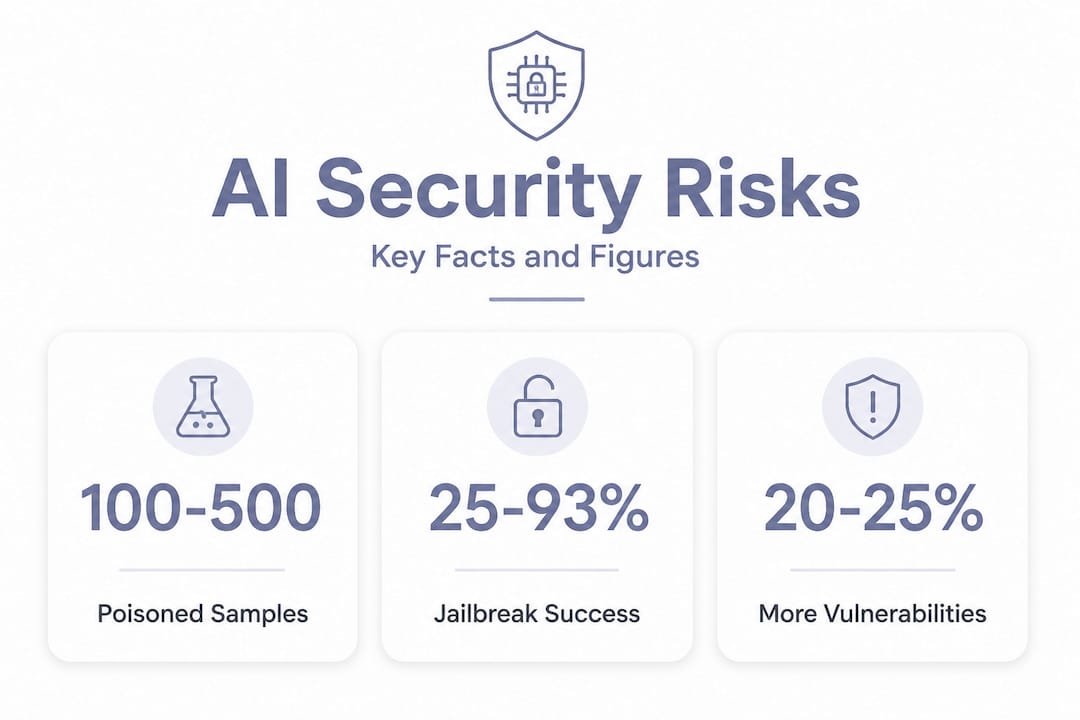 Infographic highlighting main AI security risk statistics