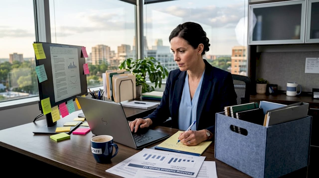 IT manager reviewing phishing simulation reports