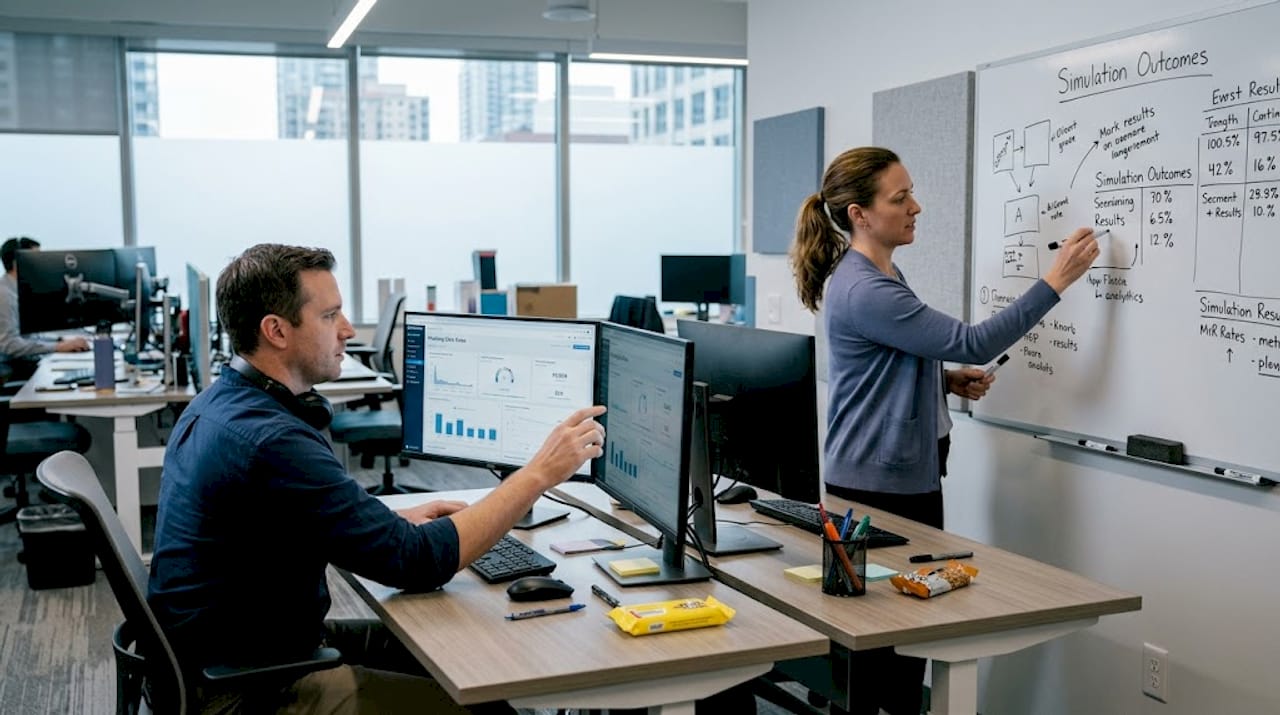 Security team tracking phishing simulation metrics