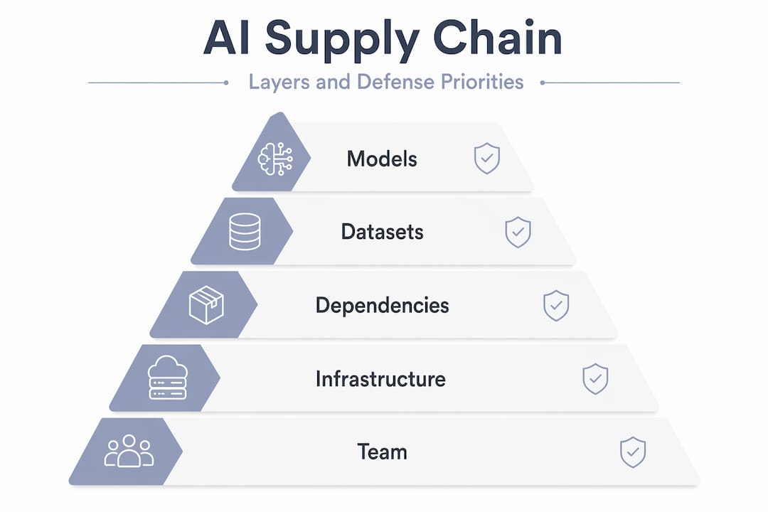 Infographic illustrating AI supply chain pyramid