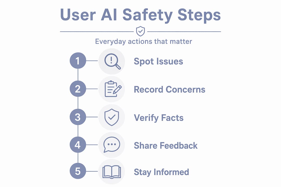 Infographic of user steps for AI safety