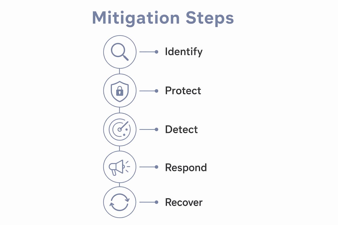 Infographic illustrating mitigation steps against social engineering