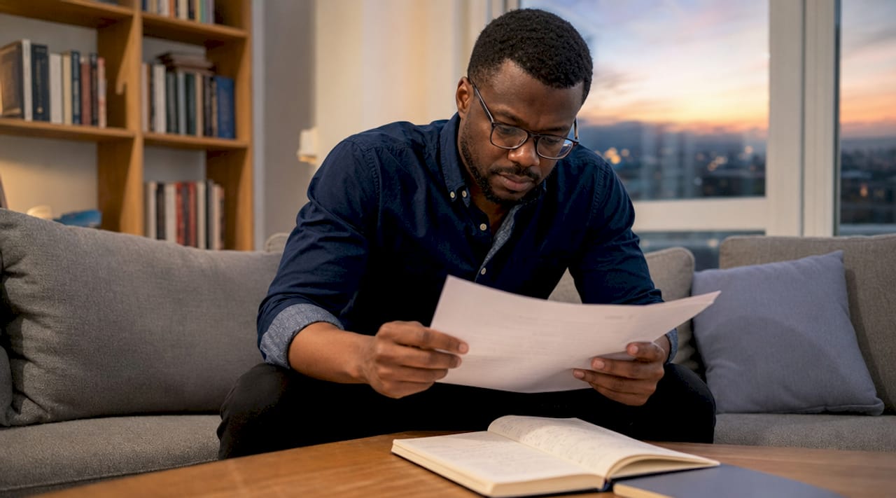 Professional studying cybersecurity certification materials