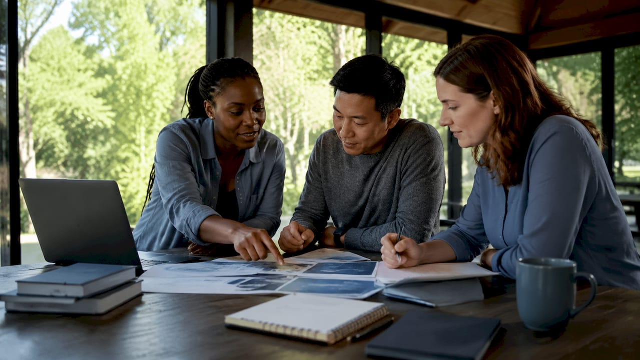 Team collaborating on cybersecurity partnerships
