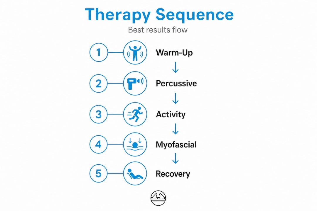 Vertical flow infographic for muscle therapy steps