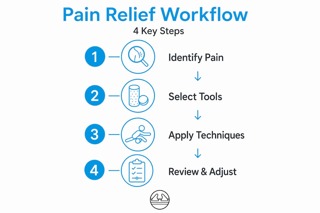1779035078596 Four Step Pain Relief Workflow Infographic Four step pain relief workflow infographic