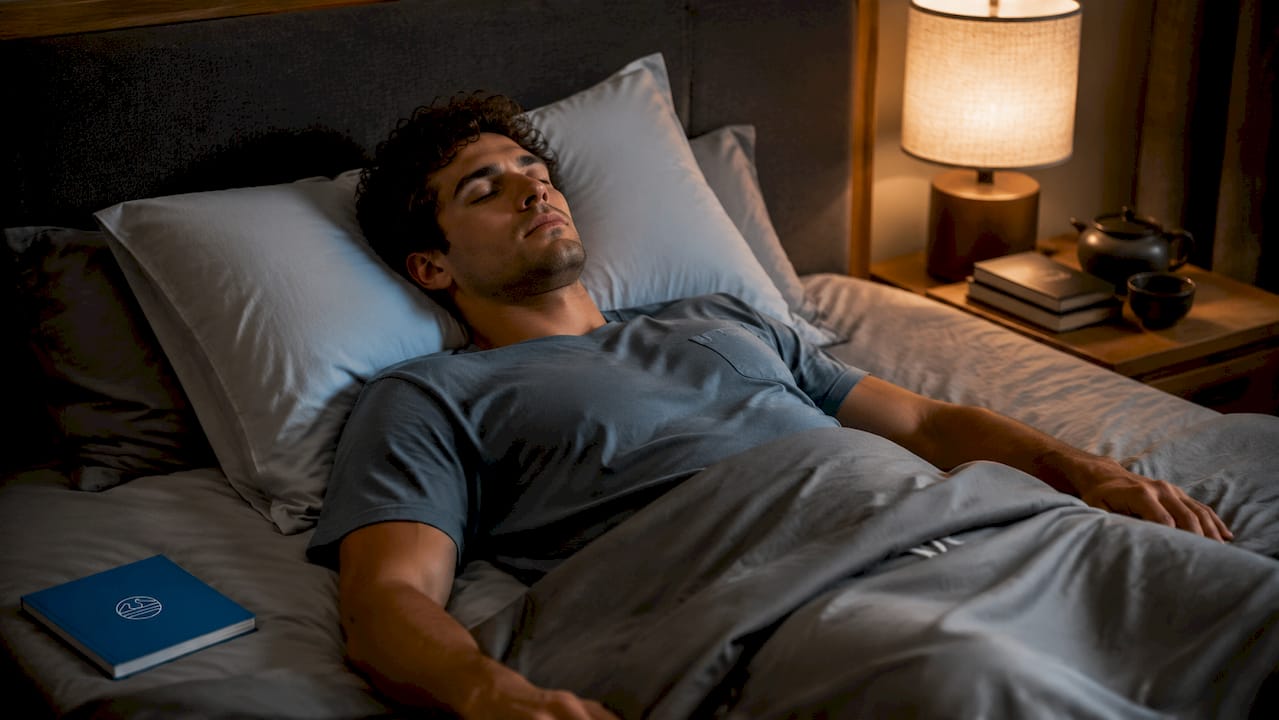 Athlete peacefully sleeping for recovery