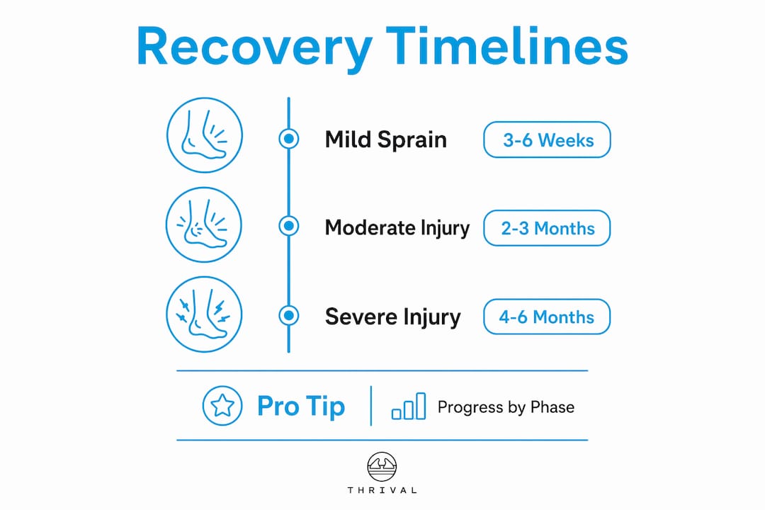 Infographic showing injury recovery timelines and tips