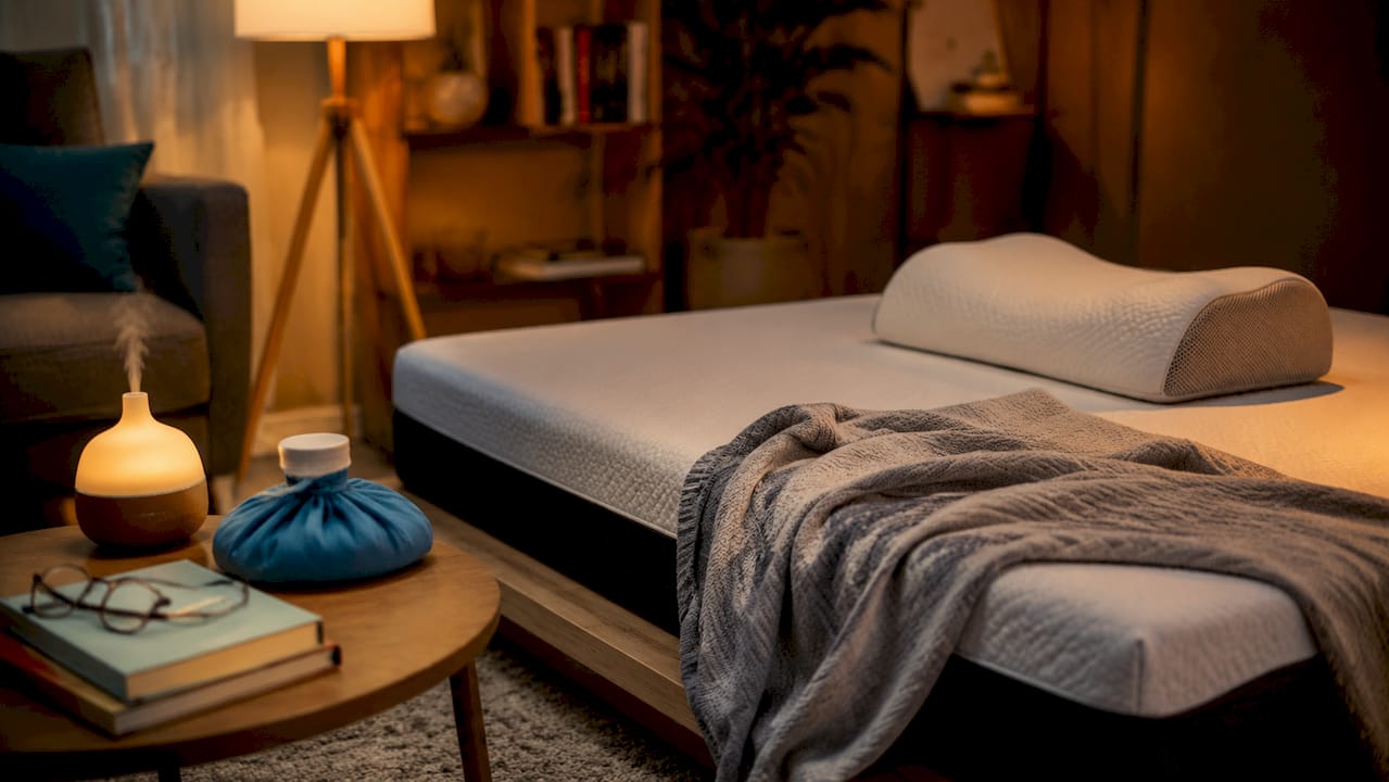 Supportive mattress and pillow setup