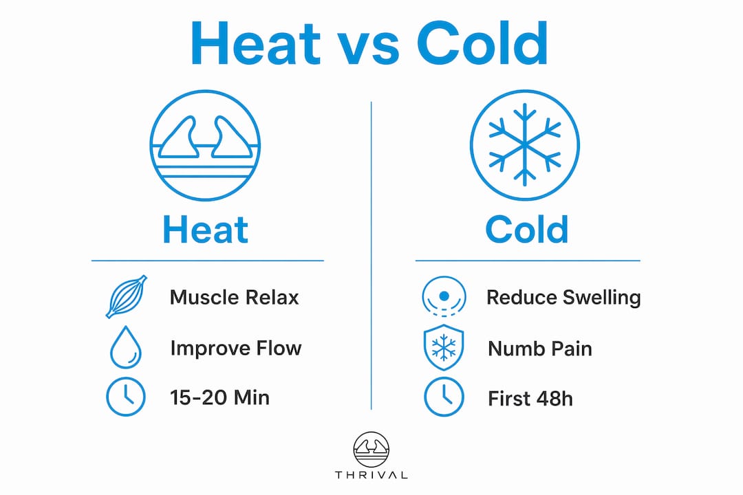 Infographic comparing heat and cold therapy