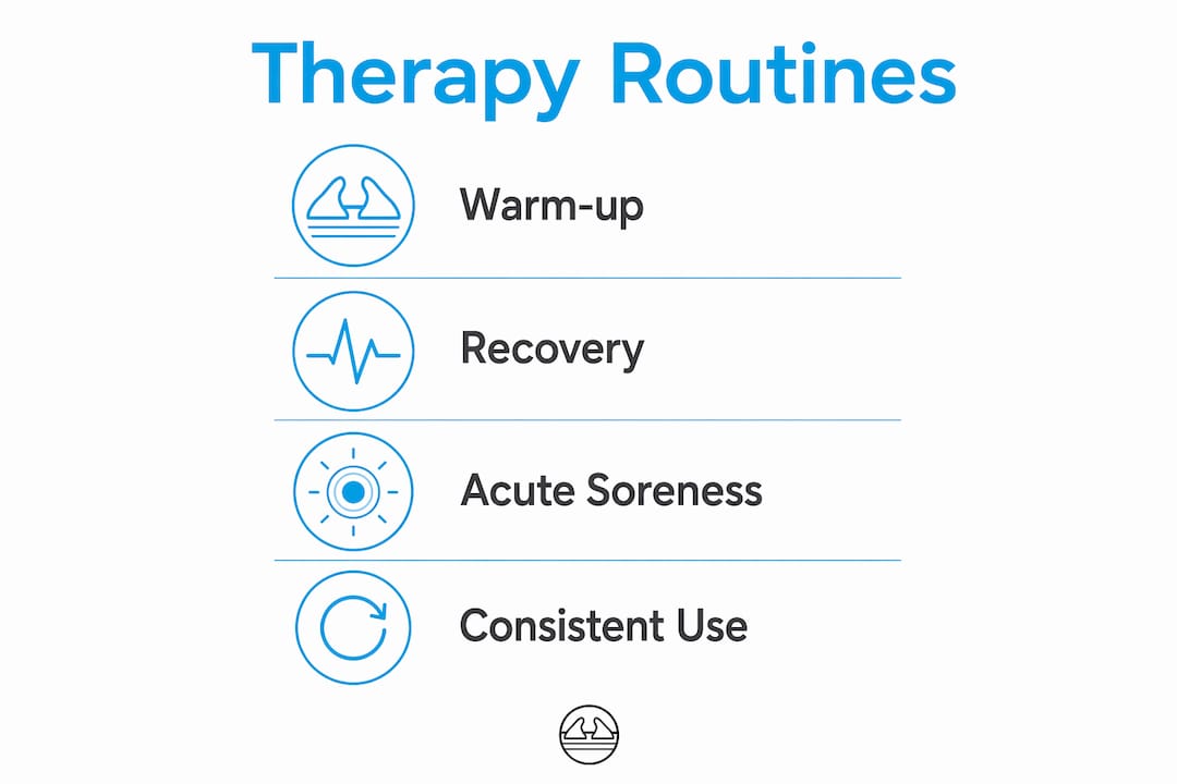Infographic showing percussive therapy routine steps