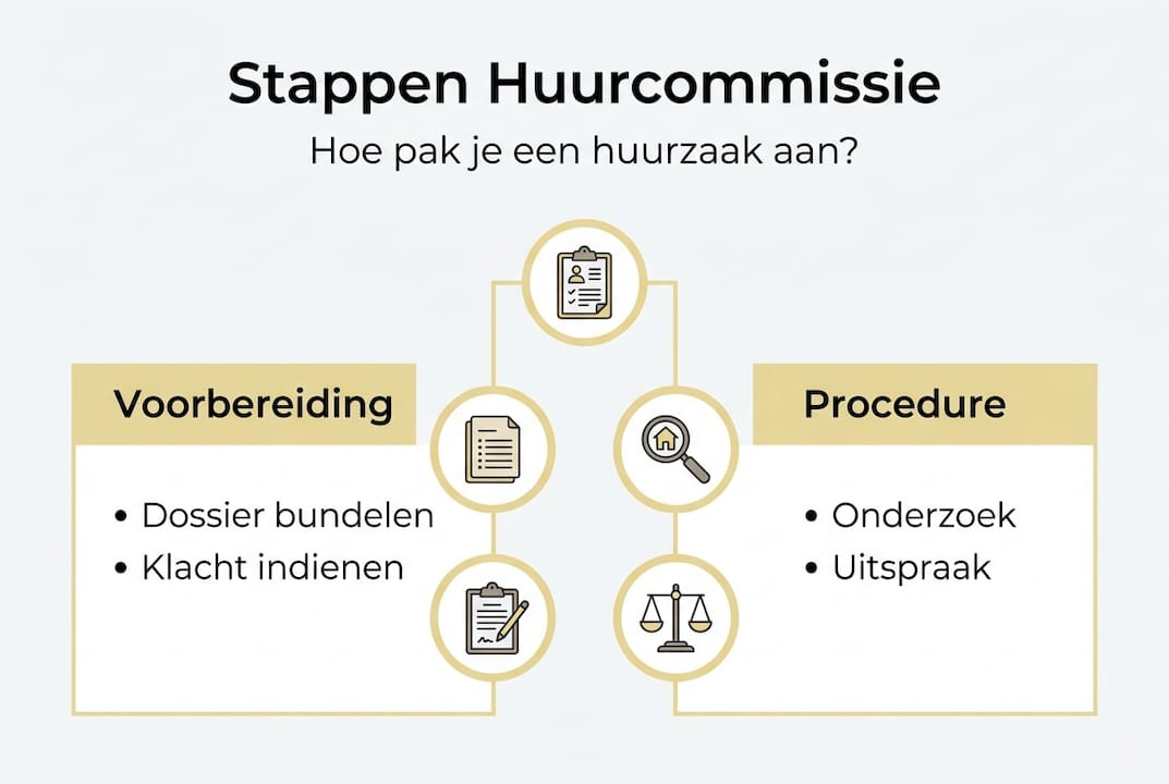 Overzicht: stappenplan bij de Huurcommissie