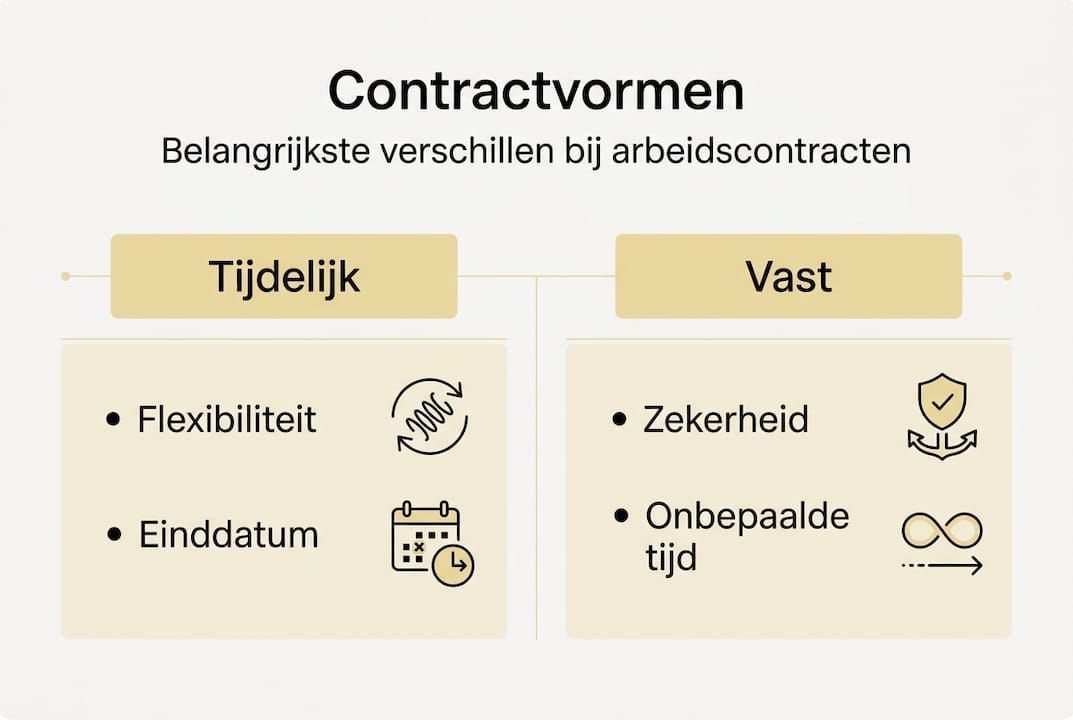 Infographic: verschillen tussen een tijdelijk en vast contract in kaart gebracht