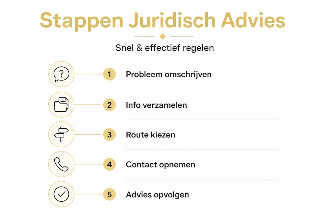 Overzicht: Stappenplan voor het verkrijgen van juridisch advies