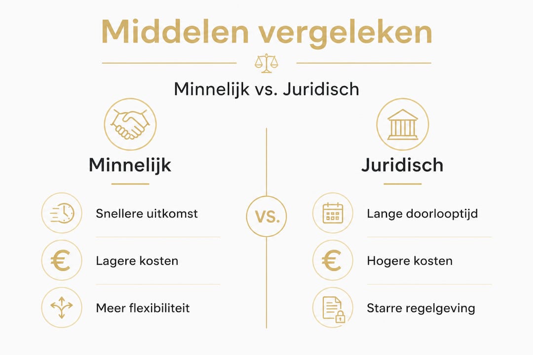 Infographic: een helder overzicht van de buitengerechtelijke en juridische trajecten