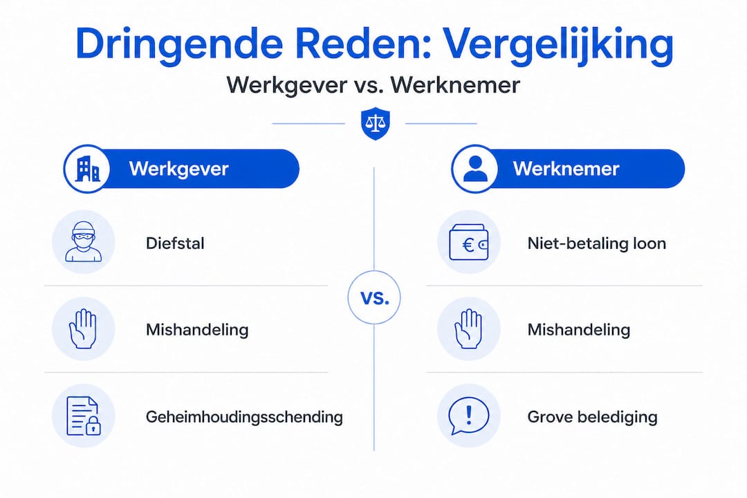 Infographic: Dringende redenen – een vergelijking tussen werkgever en werknemer