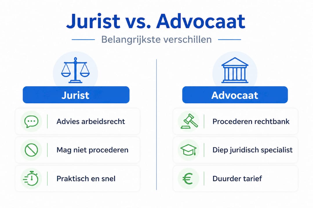 Infographic: Wat is het verschil tussen een jurist en een advocaat?