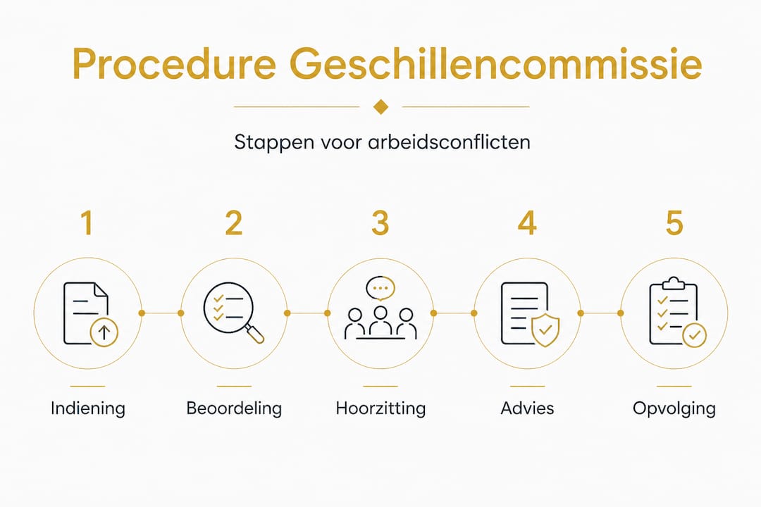 Infographic: Stappenplan voor de procedure bij de geschillencommissie