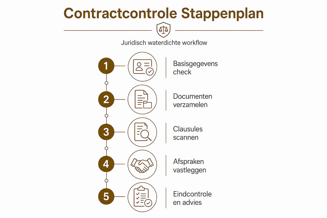 Overzicht: contractcontrole stap voor stap uitgelegd in een handige infographic