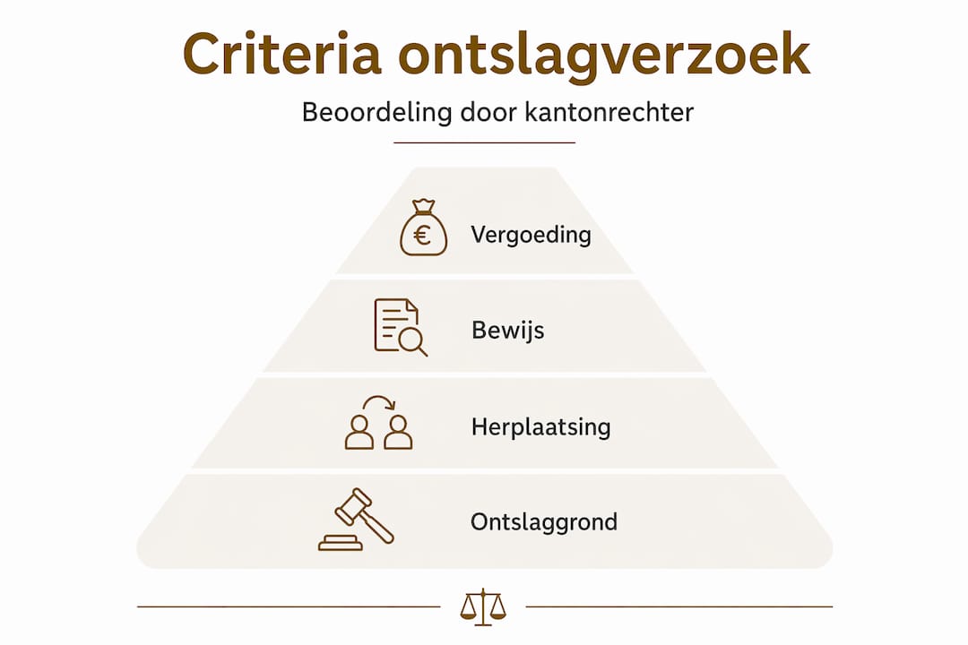 Infographic met belangrijke criteria voor het beoordelen van ontslag