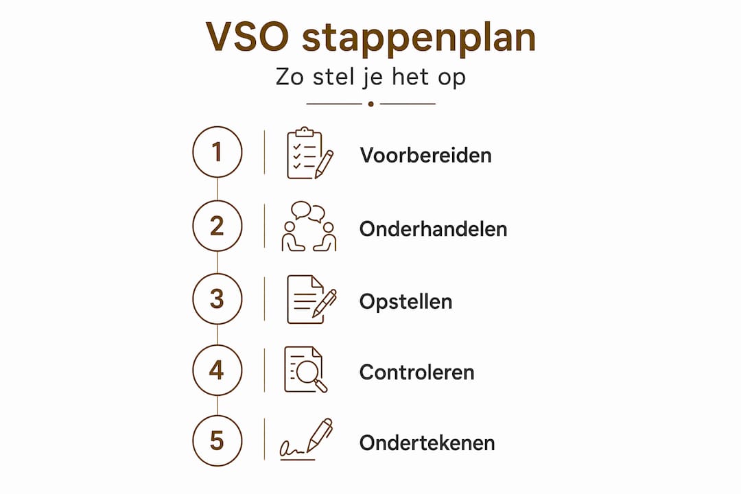 Overzicht: stappenplan voor het opstellen van een vaststellingsovereenkomst