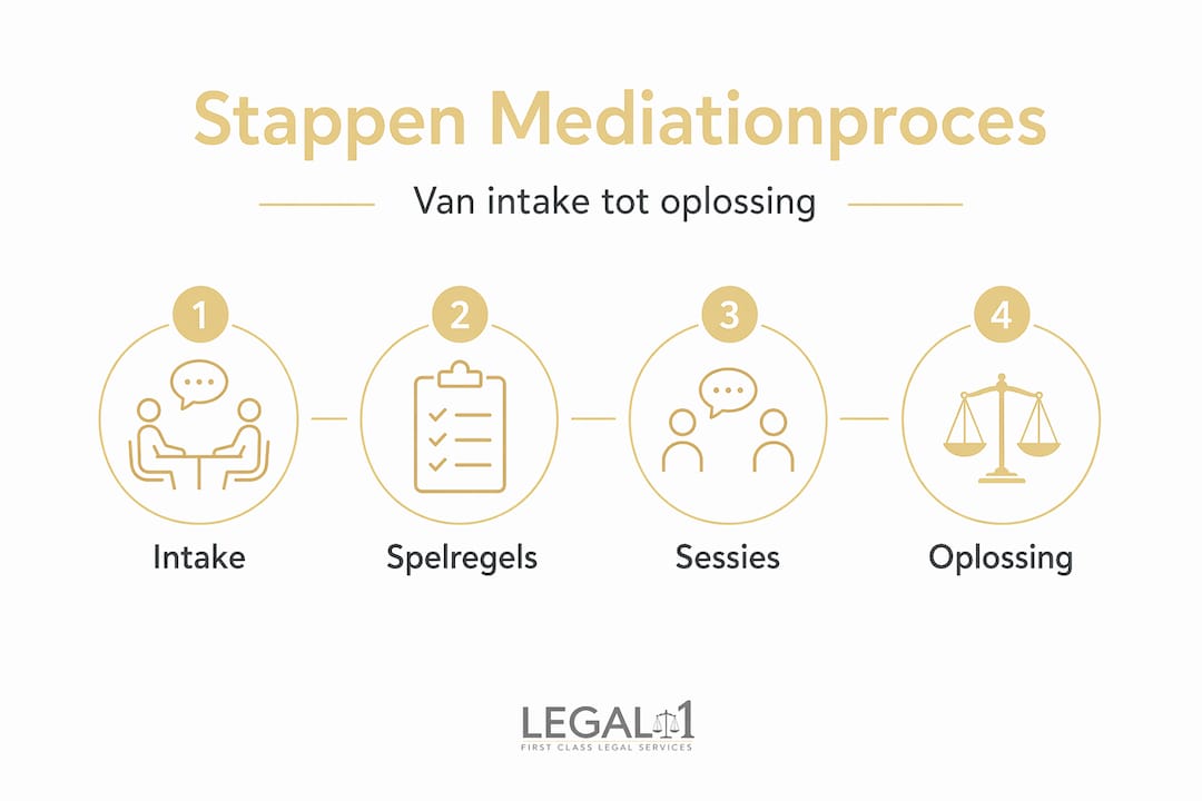 Infographic: het mediationproces stap voor stap uitgelegd