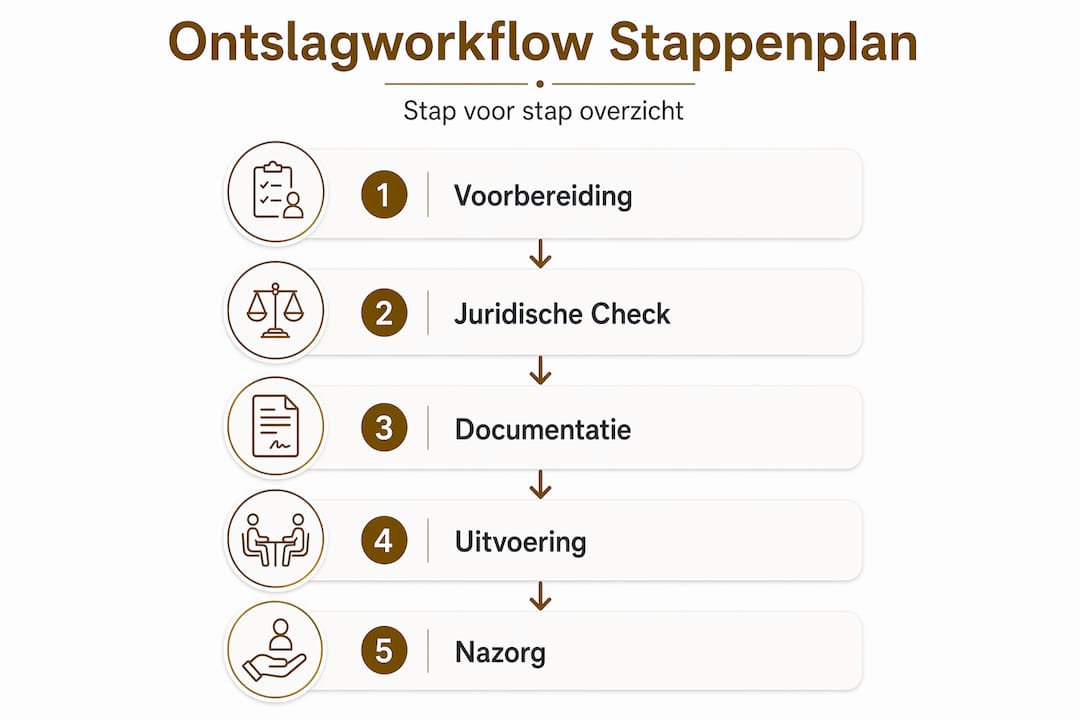 Overzichtelijke infographic met alle stappen binnen het ontslagproces