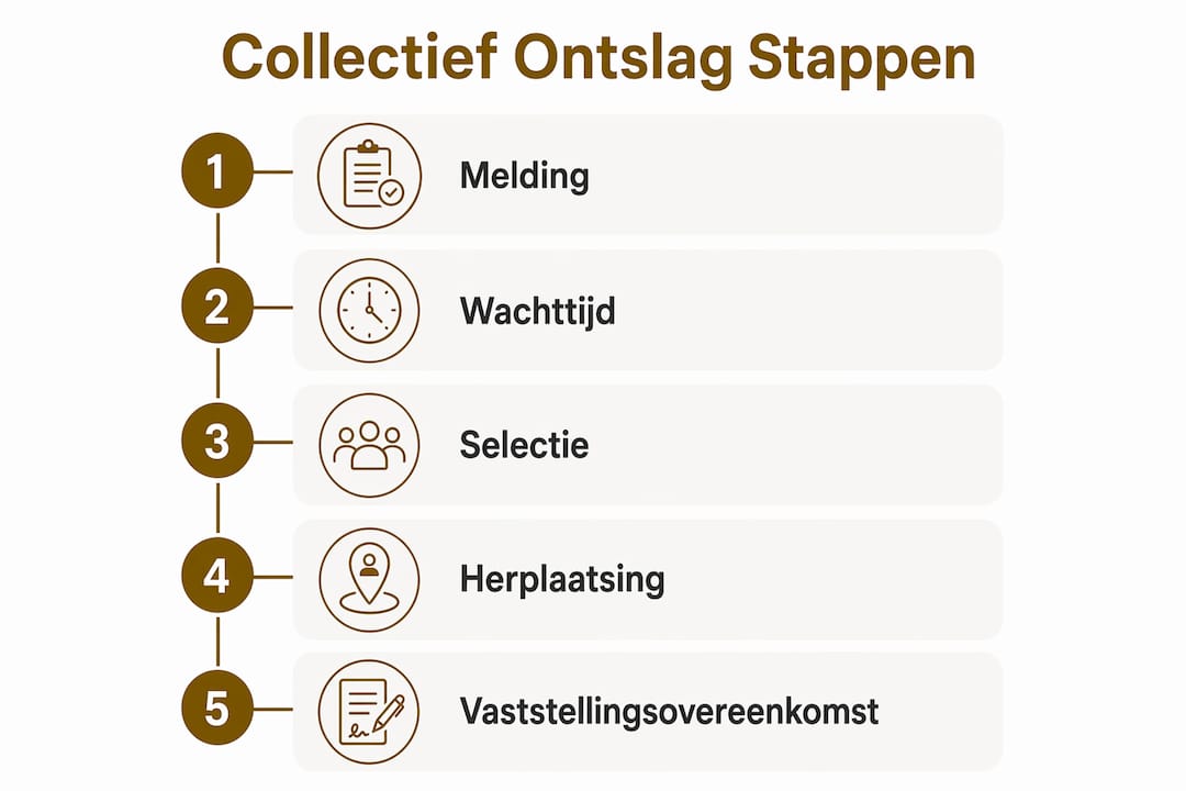 Infographic: stappenplan bij een collectief ontslag