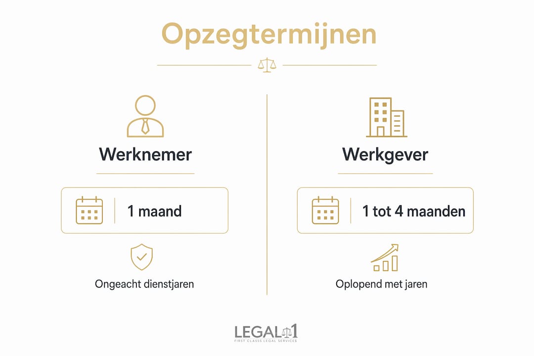 Infographic: Hoe verschillen de opzegtermijnen voor werknemers en werkgevers?