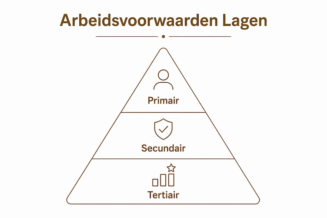 Infographic: Overzicht van de verschillende lagen binnen arbeidsvoorwaarden