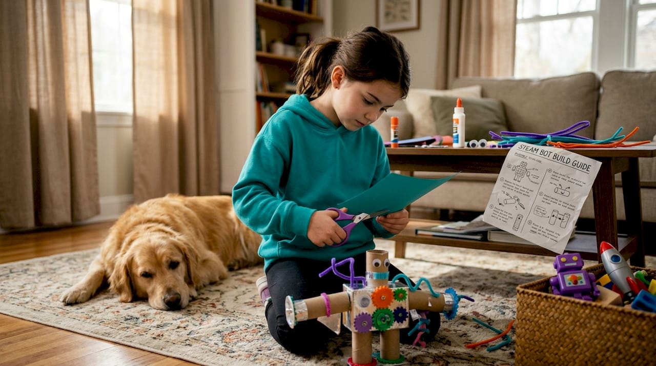 Child making robot with arts and crafts