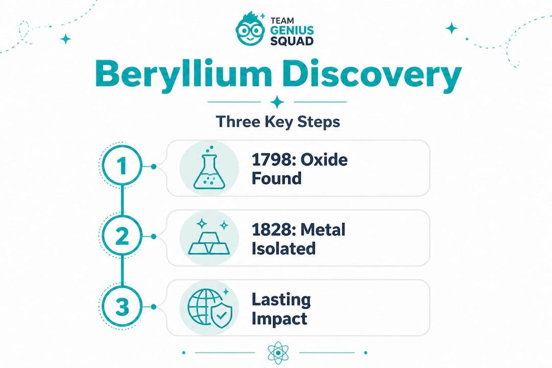 Infographic showing beryllium discovery timeline