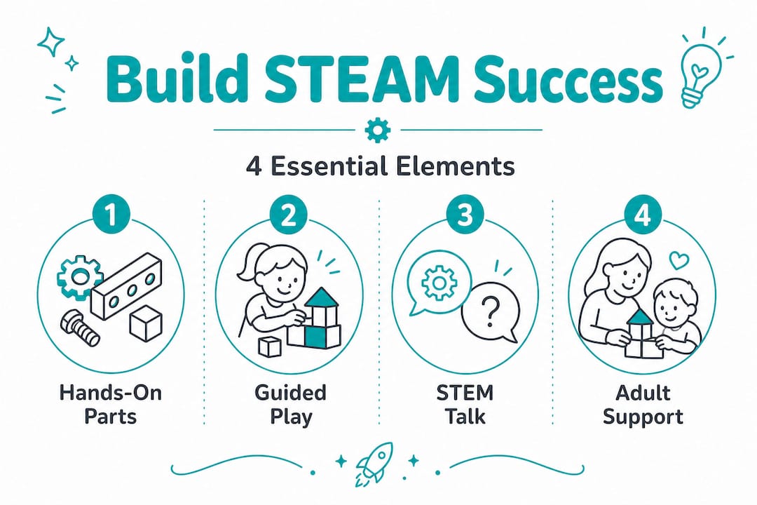 Infographic four essential elements of STEAM kits
