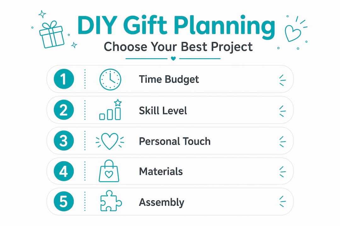 Infographic showing DIY gift planning steps