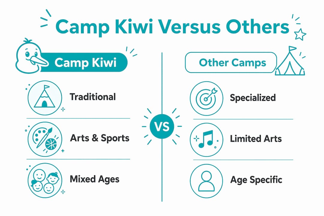 Infographic comparing Camp Kiwi to other camps