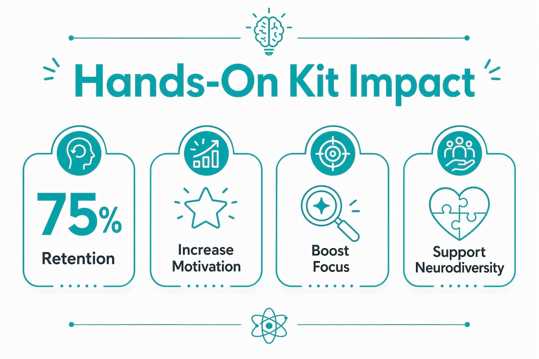 Infographic showing key benefits of hands-on kits